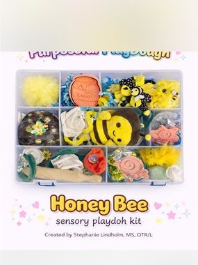 Honey Bee Sensory Playdoh Kit - Yellow Bee Themed Learning Toy